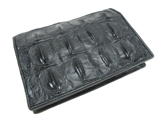 Genuine Crocodile Backbone Skin Leather Passport & Card Holder Wallet