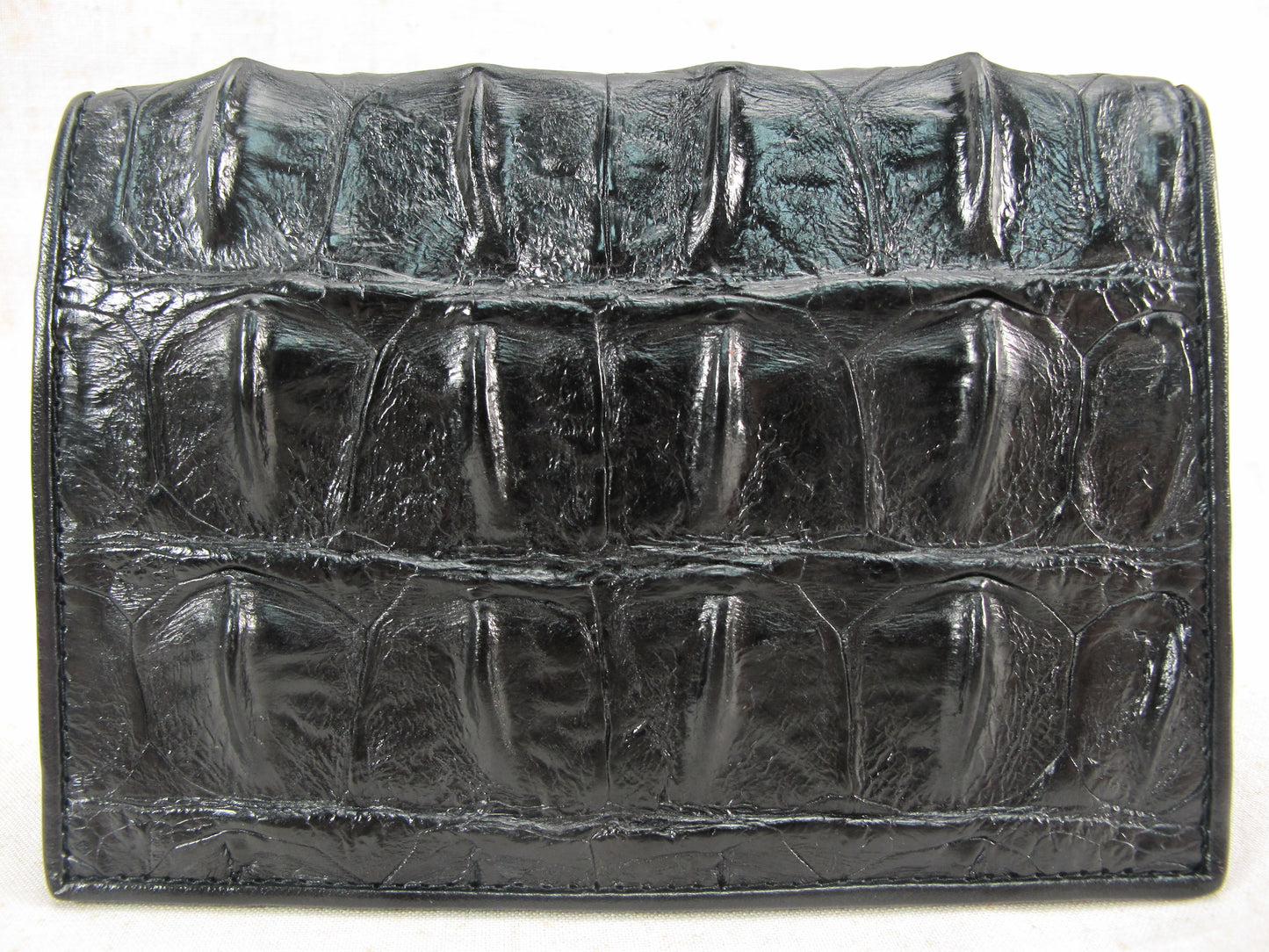 Genuine Crocodile Backbone Skin Leather Passport & Card Holder Wallet