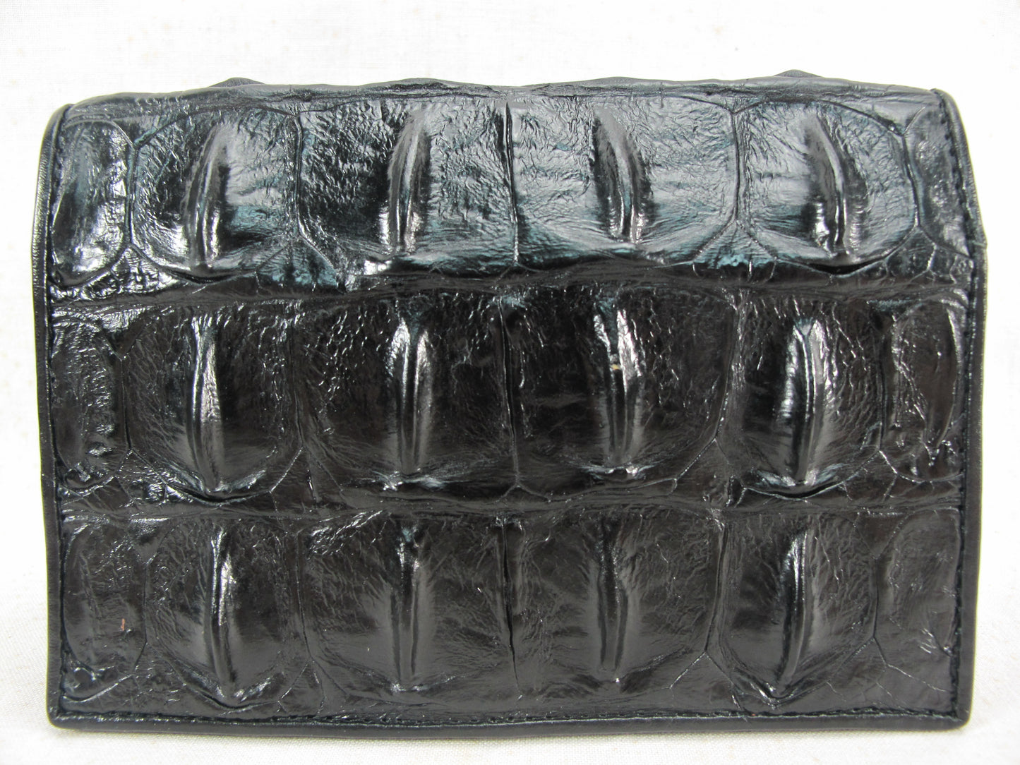 Genuine Crocodile Backbone Skin Leather Passport & Card Holder Wallet