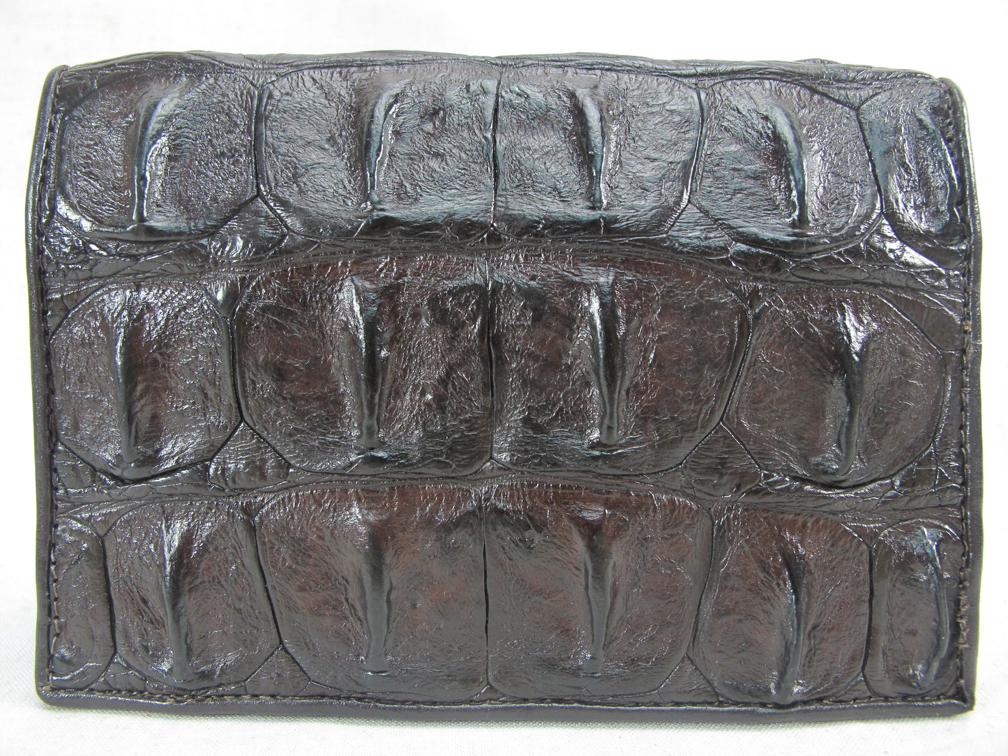 Genuine Crocodile Backbone Skin Leather Passport & Card Holder Wallet