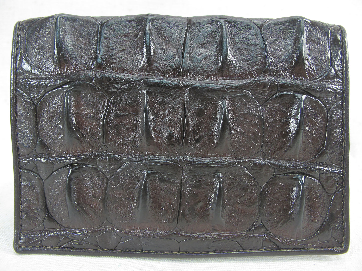 Genuine Crocodile Backbone Skin Leather Passport & Card Holder Wallet