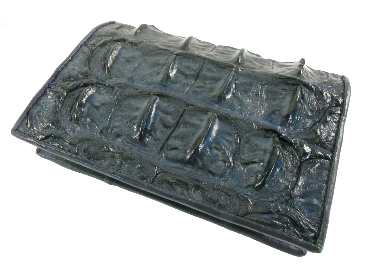 Genuine Crocodile Backbone Skin Leather Passport & Card Holder Wallet