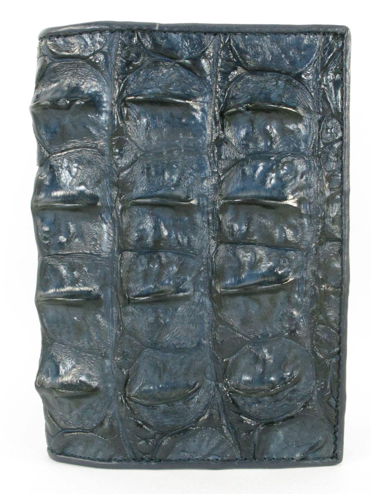 Genuine Crocodile Backbone Skin Leather Passport & Card Holder Wallet