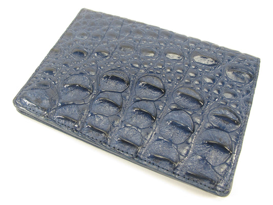 Genuine Crocodile Half Backbone Skin Leather Passport & Card Holder Wallet