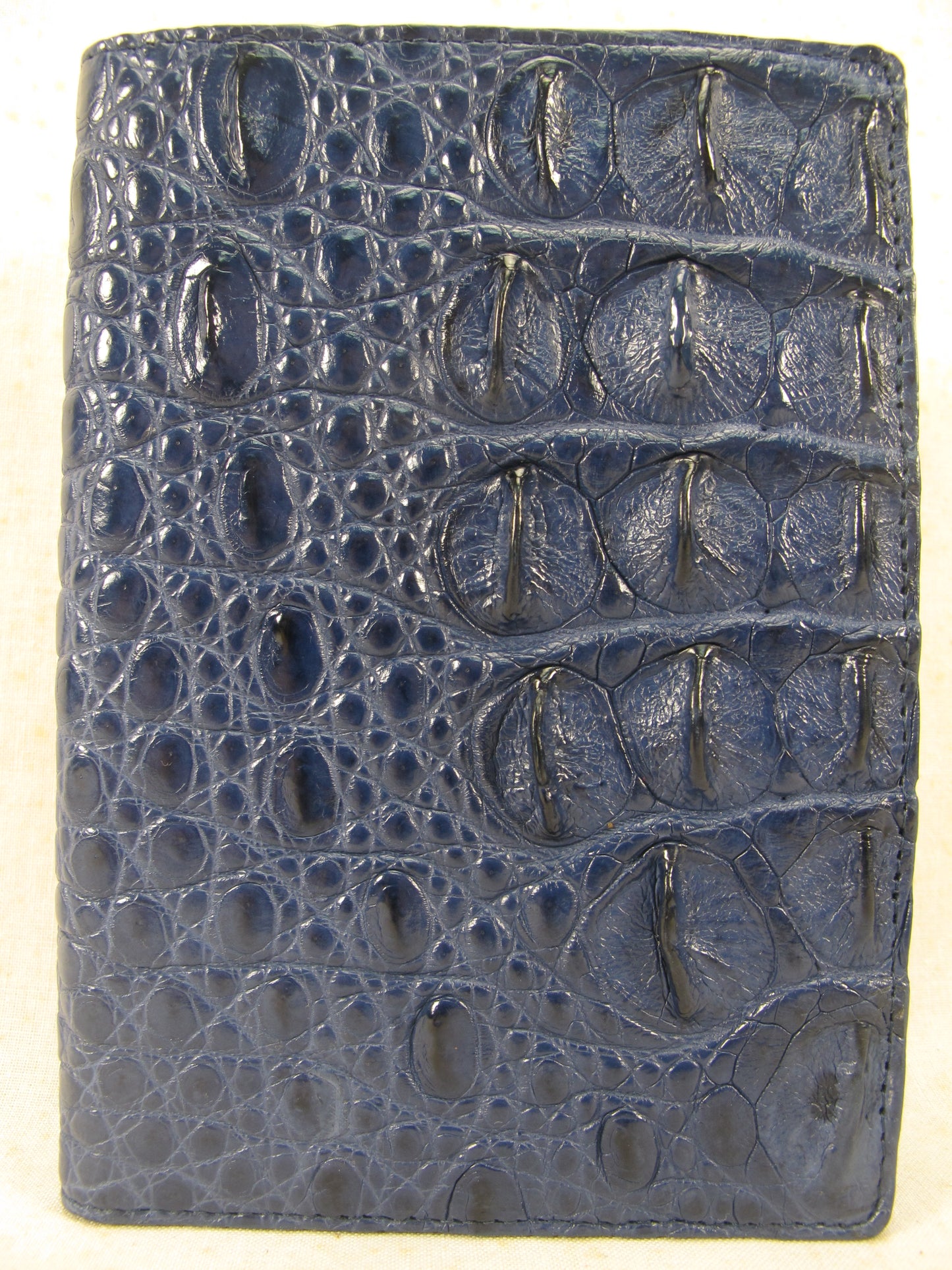Genuine Crocodile Half Backbone Skin Leather Passport & Card Holder Wallet