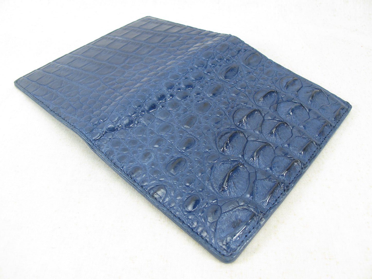 Genuine Crocodile Half Backbone Skin Leather Passport & Card Holder Wallet