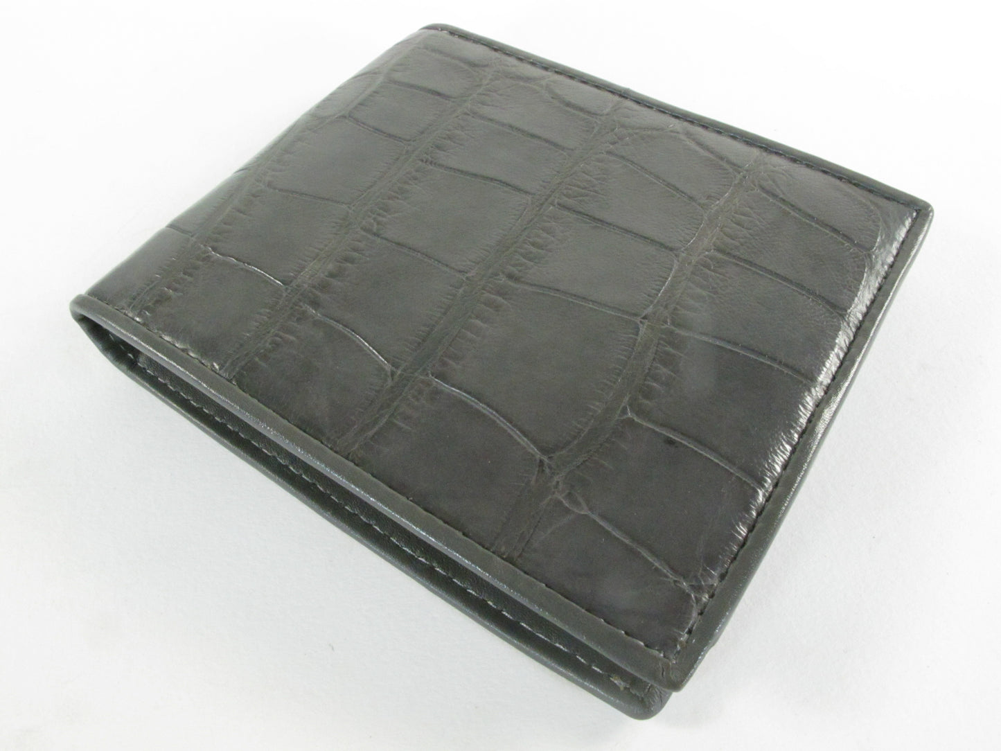 Genuine Crocodile Belly Skin Leather Luxury Bifold Wallet
