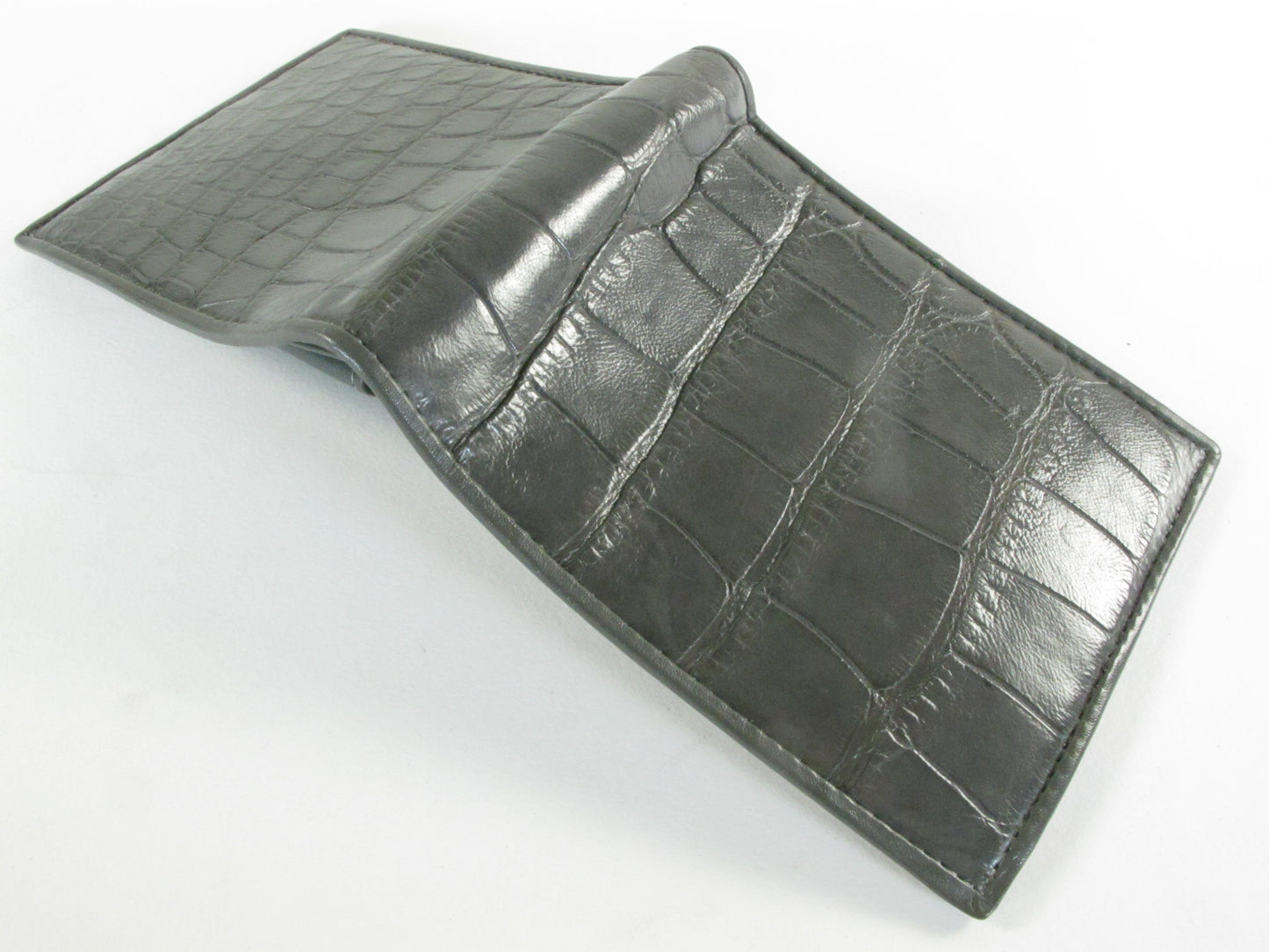 Genuine Crocodile Belly Skin Leather Luxury Bifold Wallet