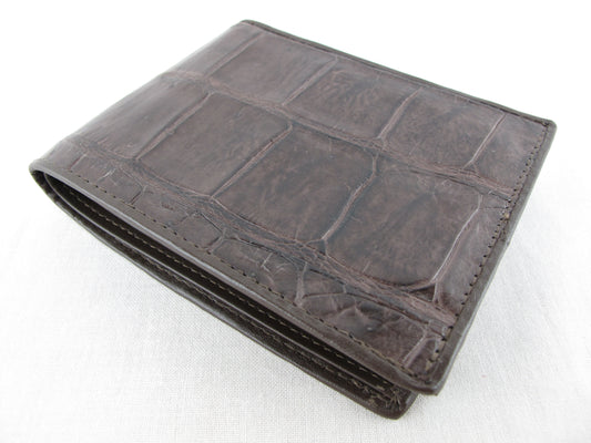 Genuine Crocodile Belly Skin Leather Luxury Bifold Wallet