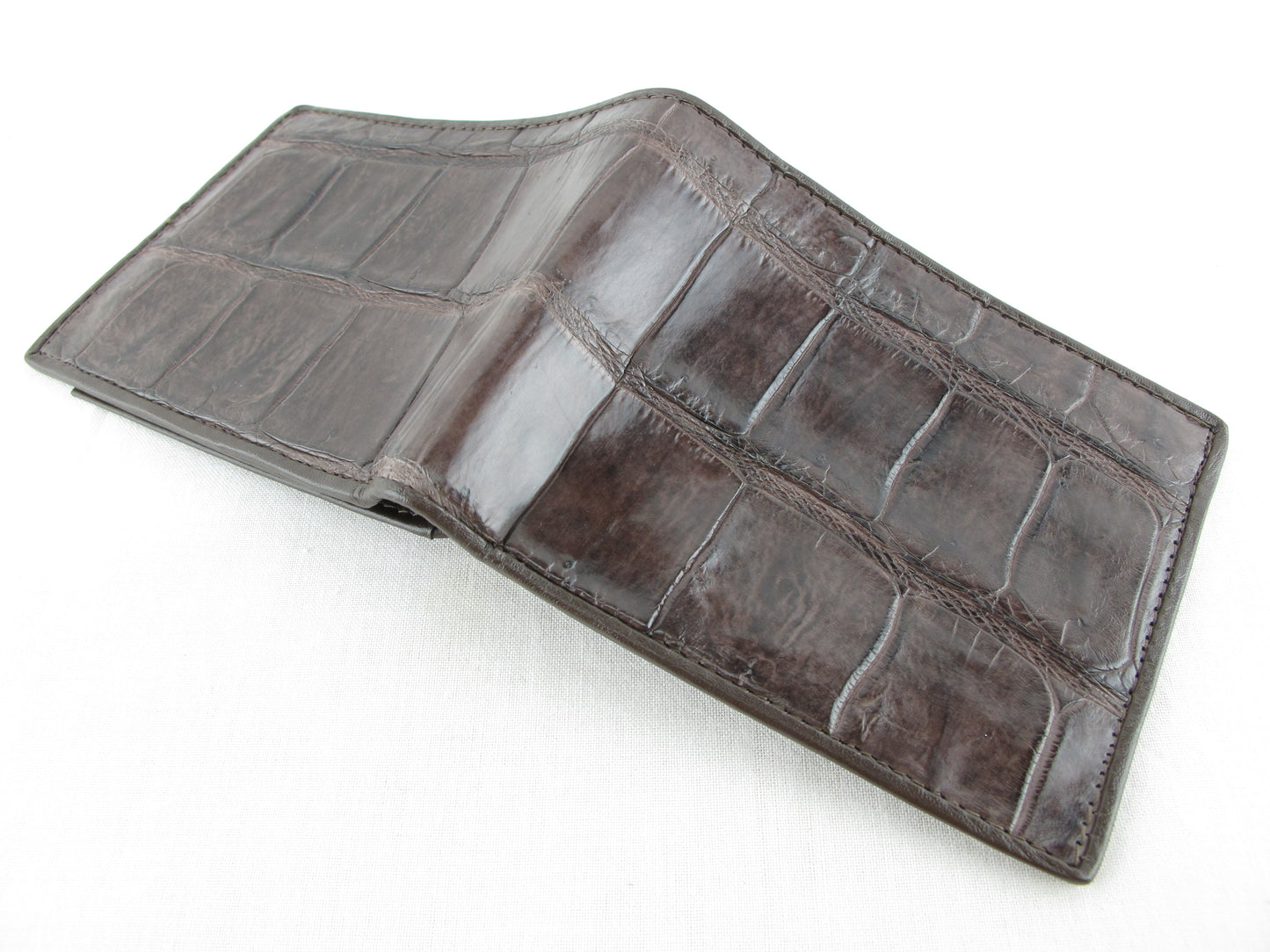 Genuine Crocodile Belly Skin Leather Luxury Bifold Wallet