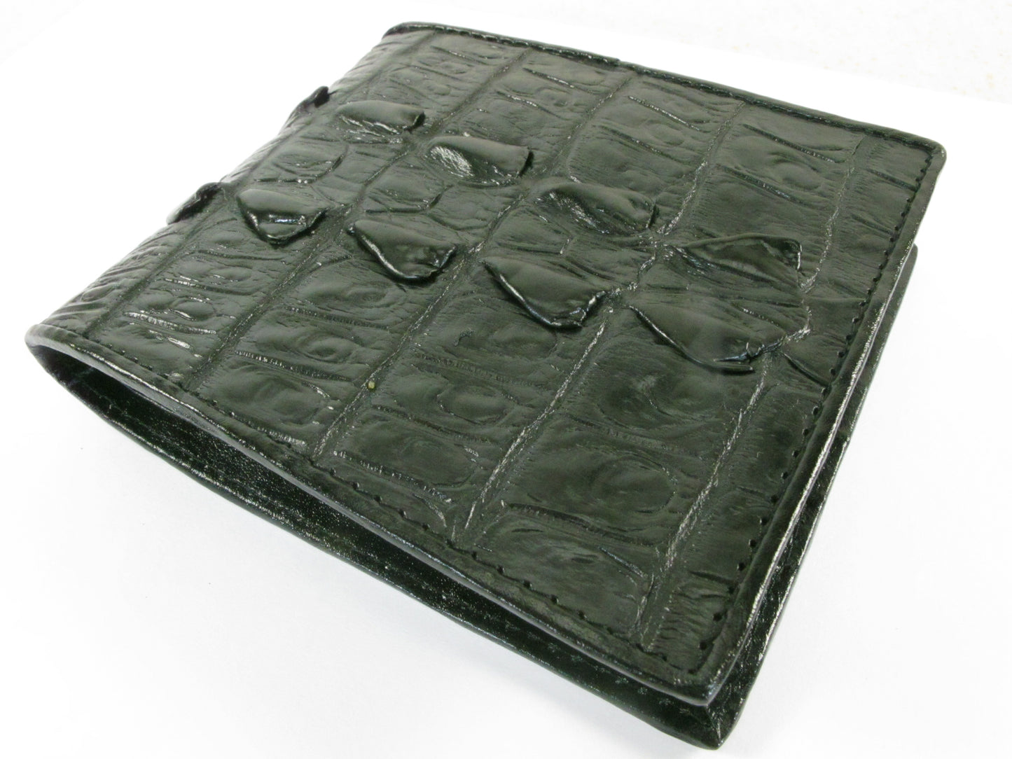 Genuine Crocodile Tail Skin Leather Bifold Wallet