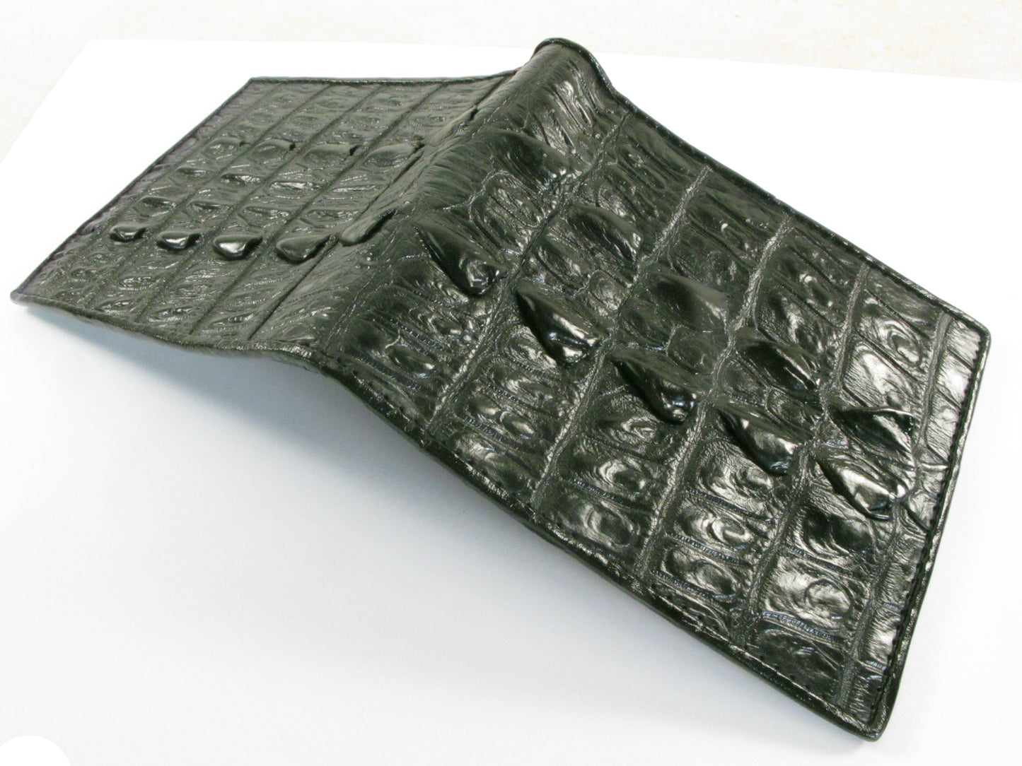 Genuine Crocodile Tail Skin Leather Bifold Wallet