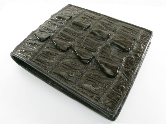 Genuine Crocodile Tail Skin Leather Bifold Wallet