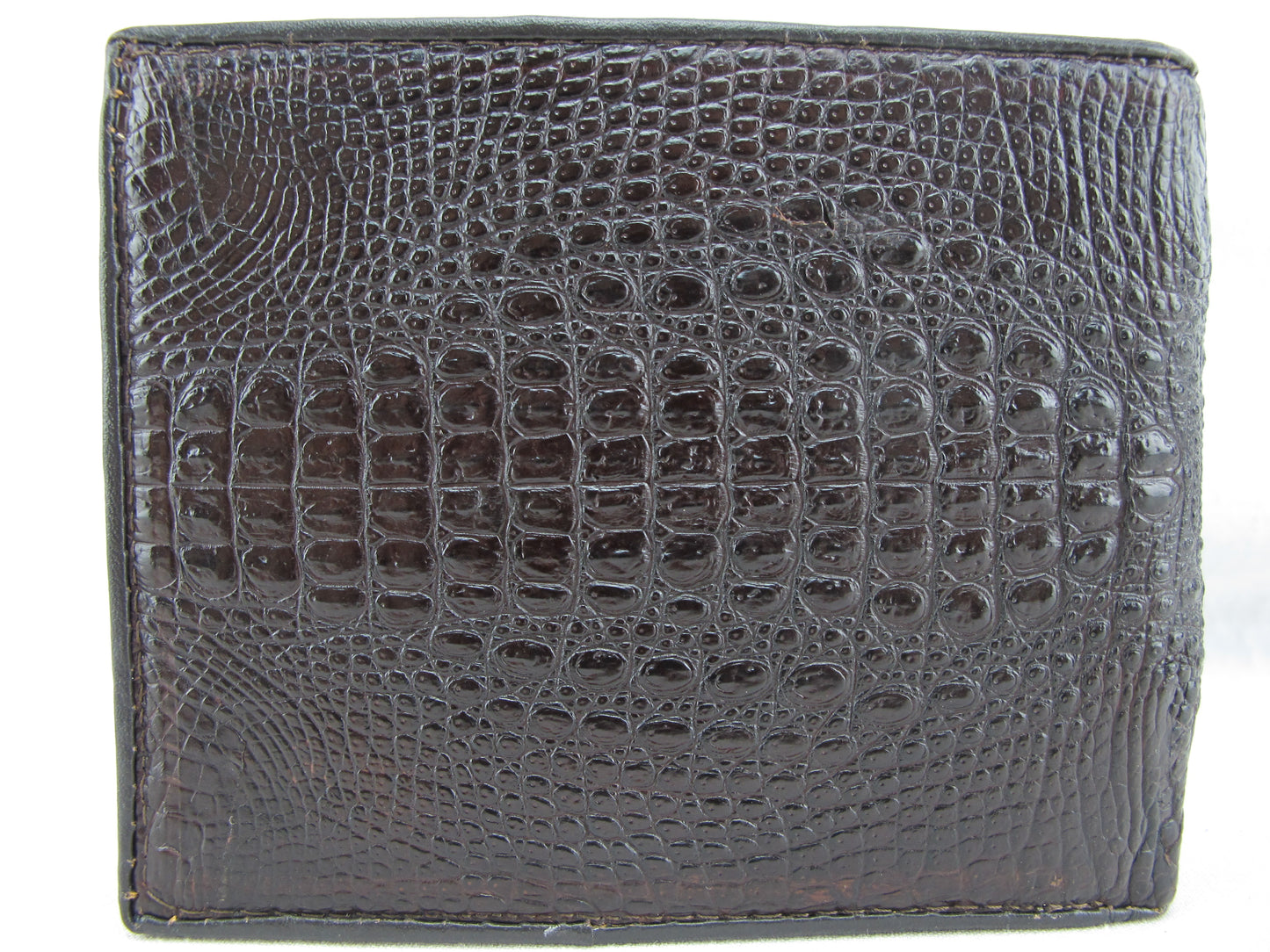 Genuine Crocodile Head Skin Leather Bifold Wallet