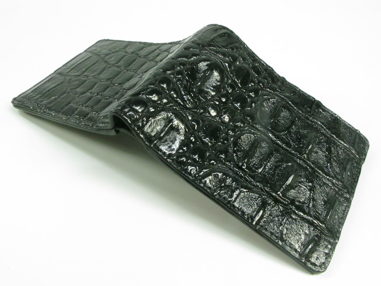 Genuine Crocodile Half Backbone Skin Leather Soft & Slim Bifold Wallet