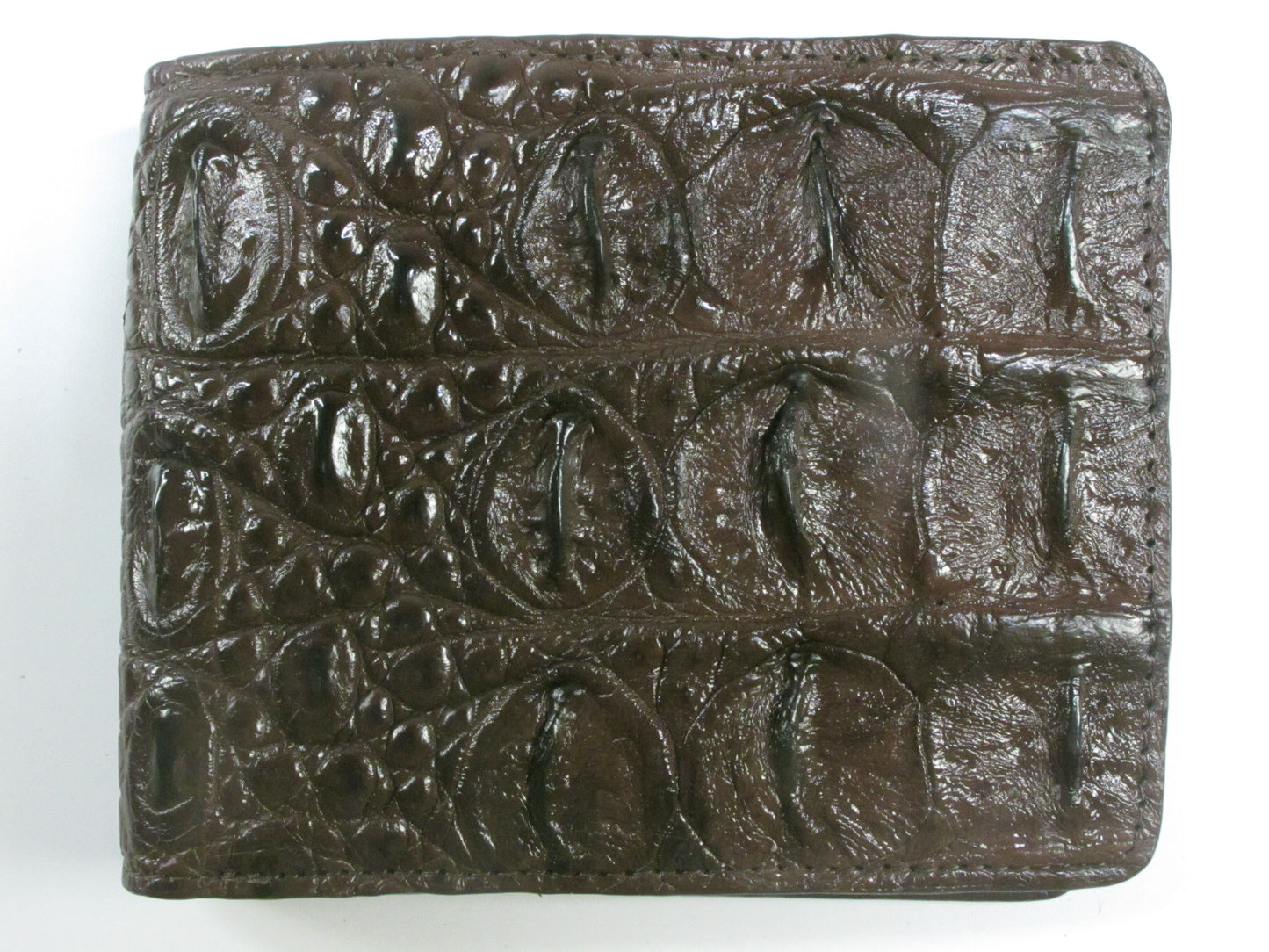 Genuine Crocodile Half Backbone Skin Leather Soft & Slim Bifold Wallet