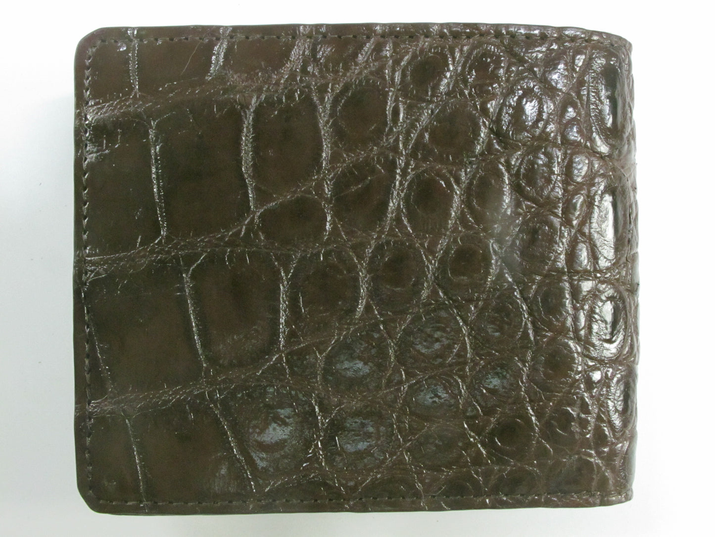 Genuine Crocodile Half Backbone Skin Leather Soft & Slim Bifold Wallet
