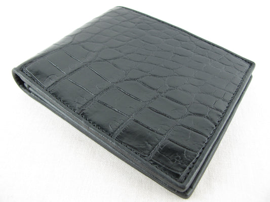 Genuine Crocodile Belly Skin Leather Luxury Bifold Wallet