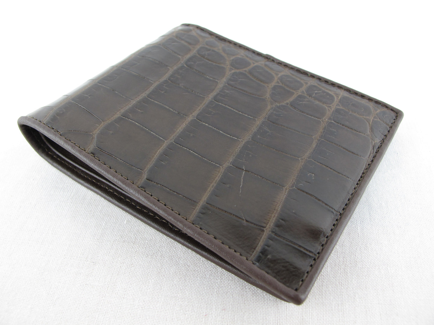 Genuine Crocodile Belly Skin Leather Luxury Bifold Wallet