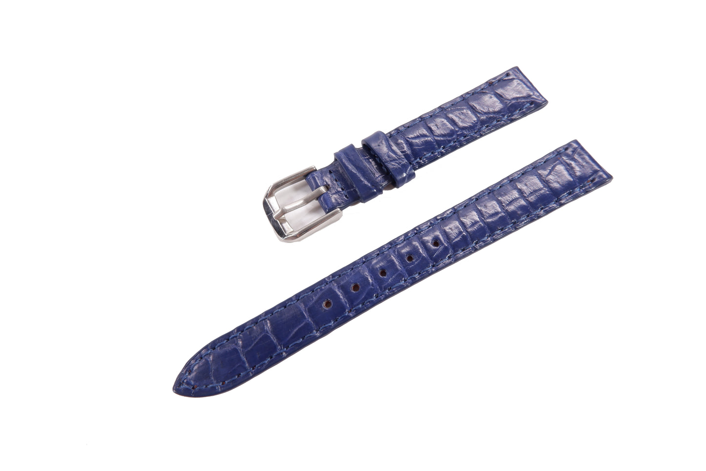 Genuine Crocodile Skin Leather Watch Strap Blue Band with Buckle