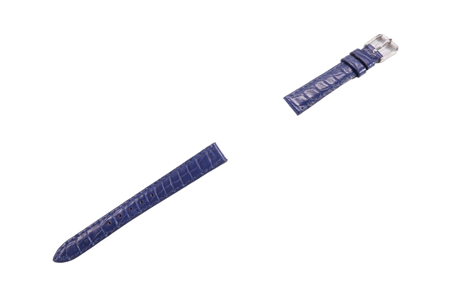 Genuine Crocodile Skin Leather Watch Strap Blue Band with Buckle