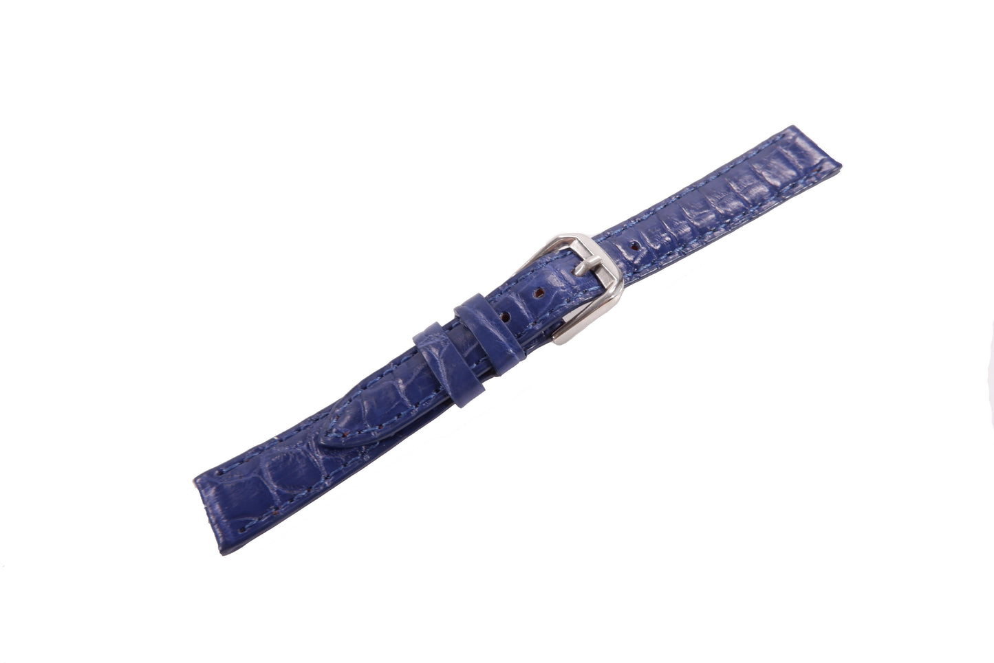 Genuine Crocodile Skin Leather Watch Strap Blue Band with Buckle