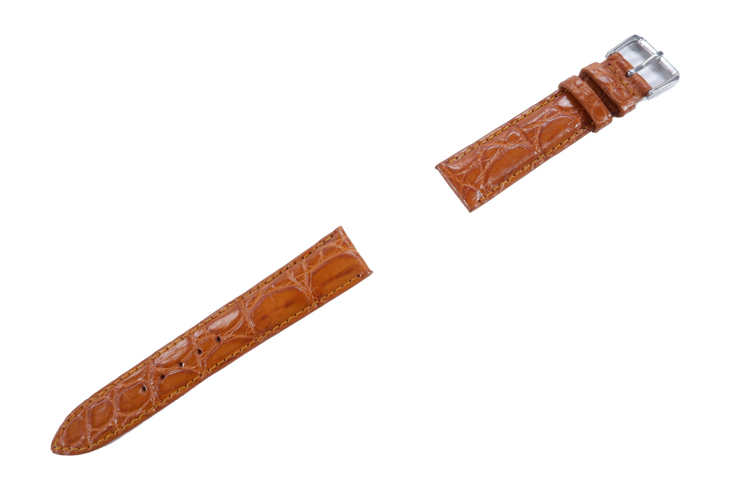 Genuine Crocodile Skin Leather Watch Strap Brown Band with Buckle