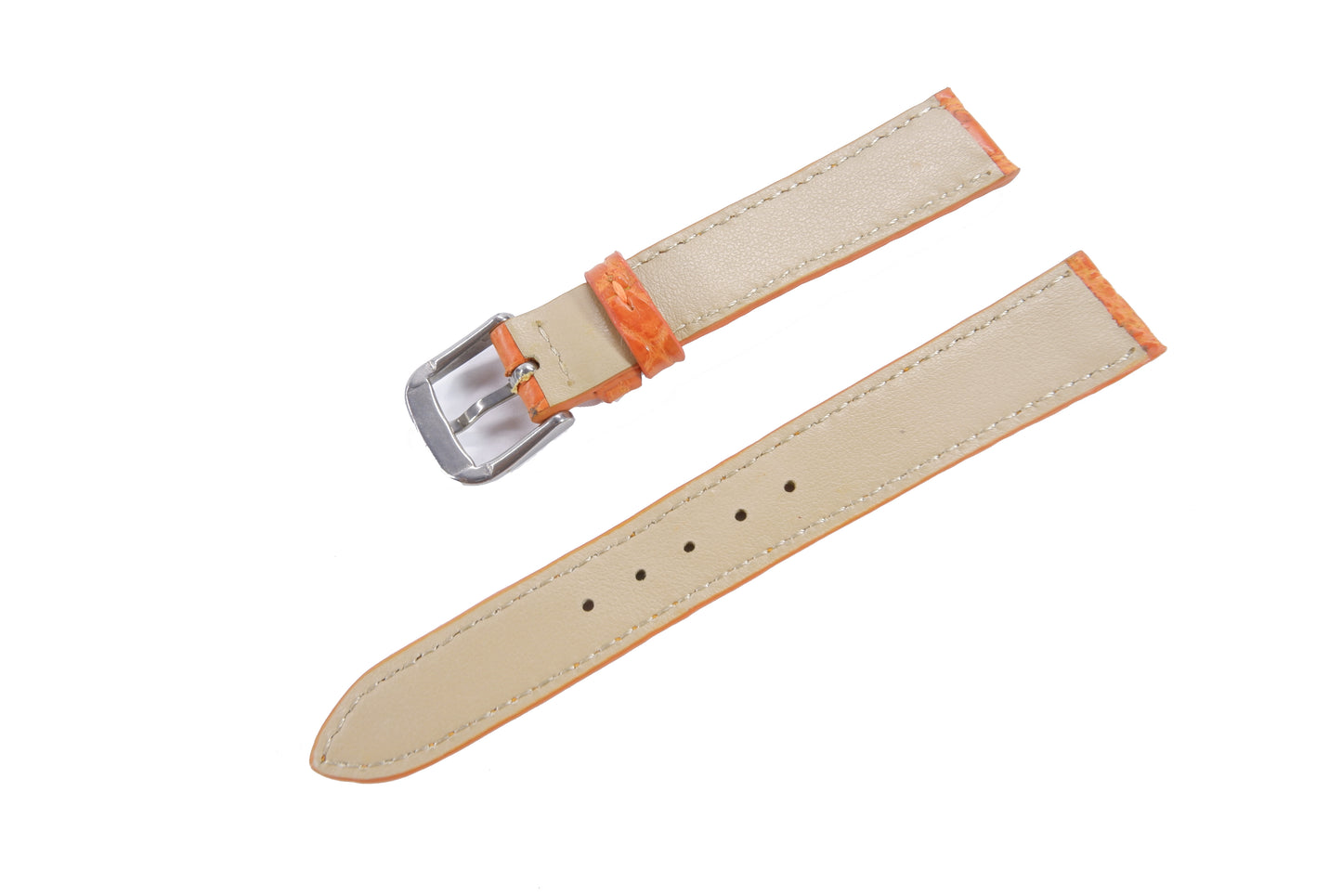 Genuine Crocodile Skin Leather Watch Strap Orange Band with Buckle