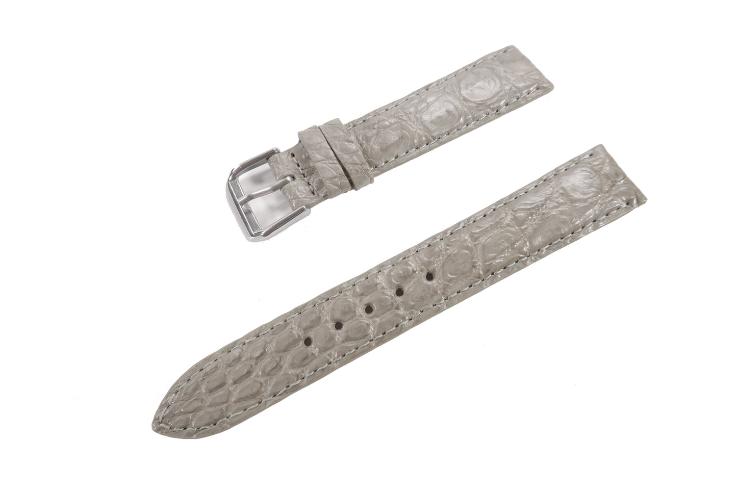 Genuine Crocodile Skin Leather Watch Strap Grey Band with Buckle