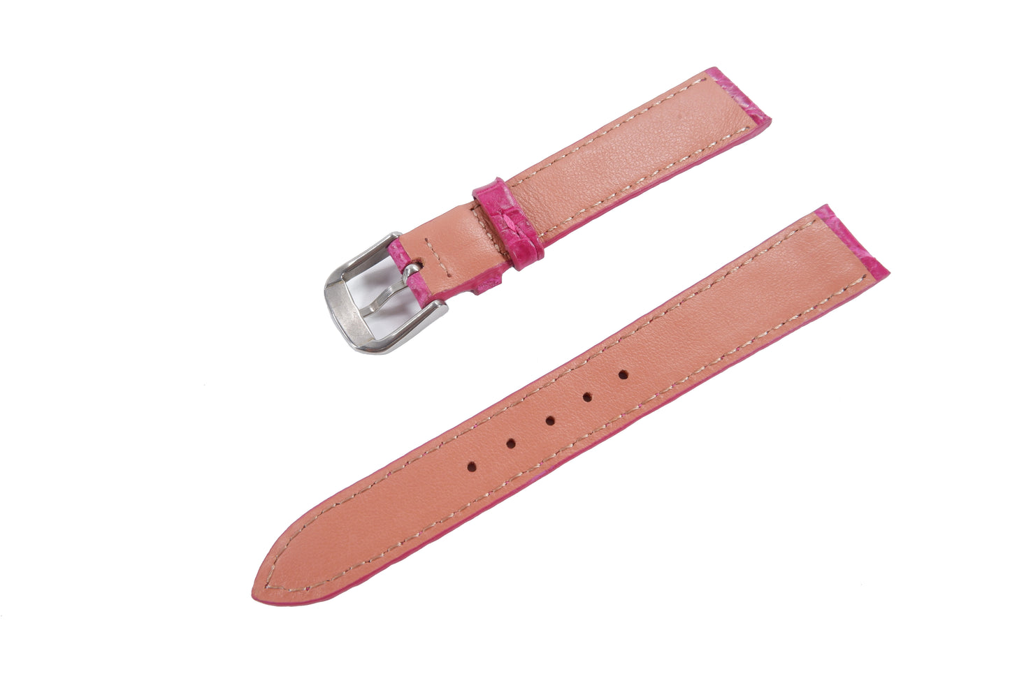 Genuine Crocodile Skin Leather Watch Strap Pink Band with Buckle