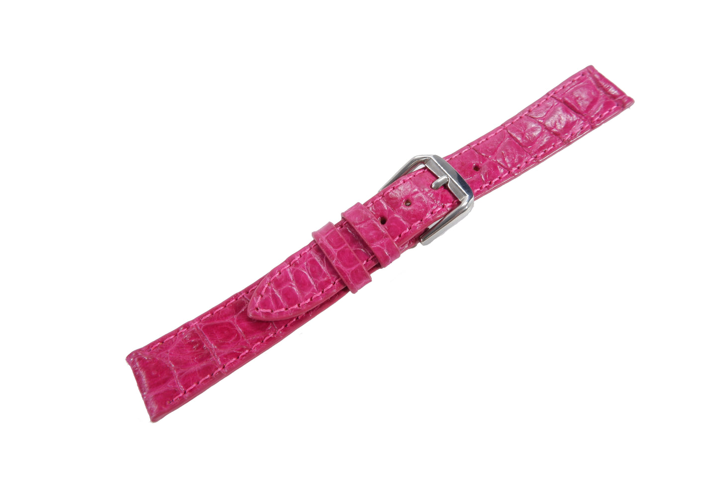 Genuine Crocodile Skin Leather Watch Strap Pink Band with Buckle