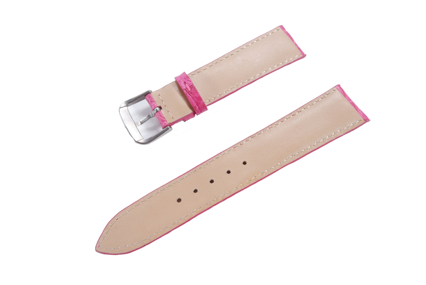 Genuine Crocodile Skin Leather Watch Strap Pink Band with Buckle