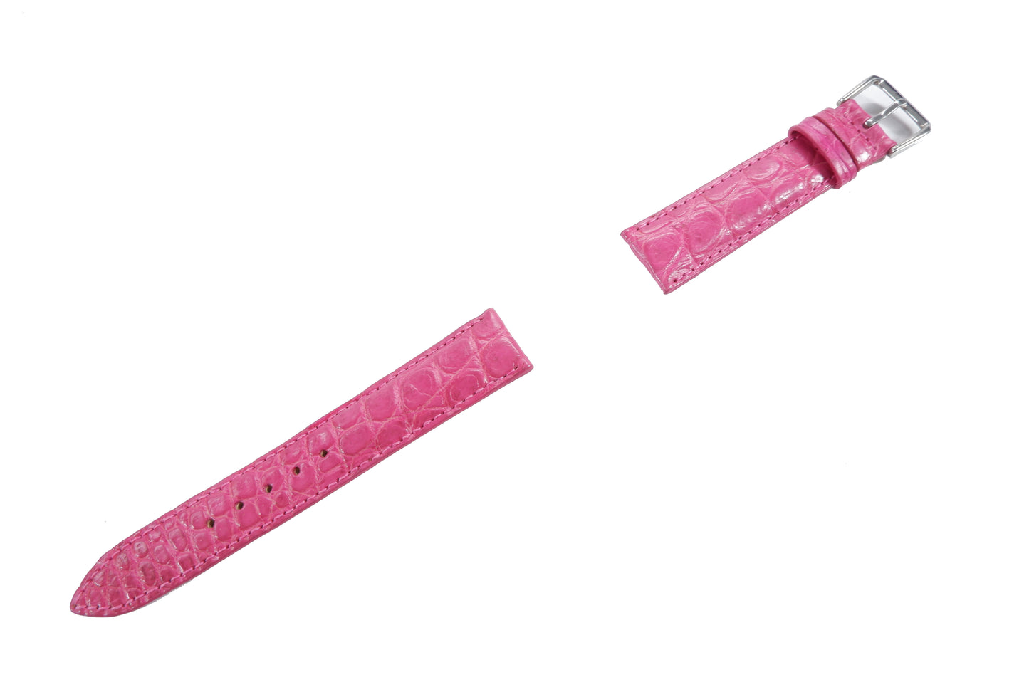 Genuine Crocodile Skin Leather Watch Strap Pink Band with Buckle