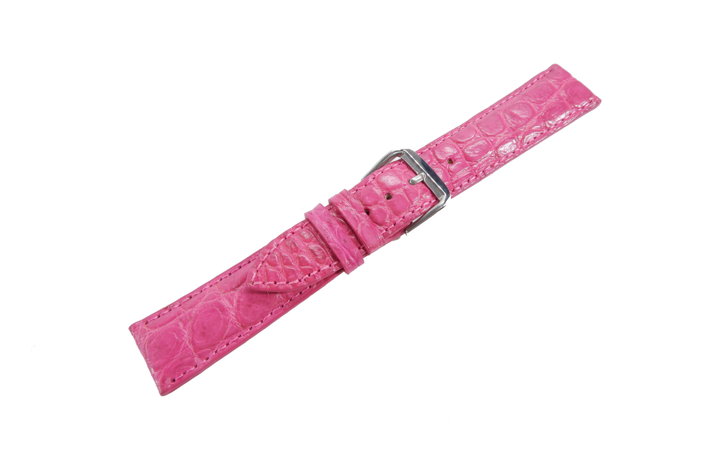 Genuine Crocodile Skin Leather Watch Strap Pink Band with Buckle