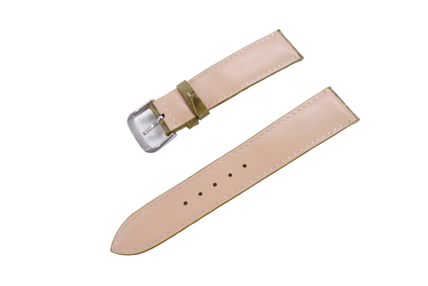 Genuine Crocodile Skin Leather Watch Strap Green Band with Buckle