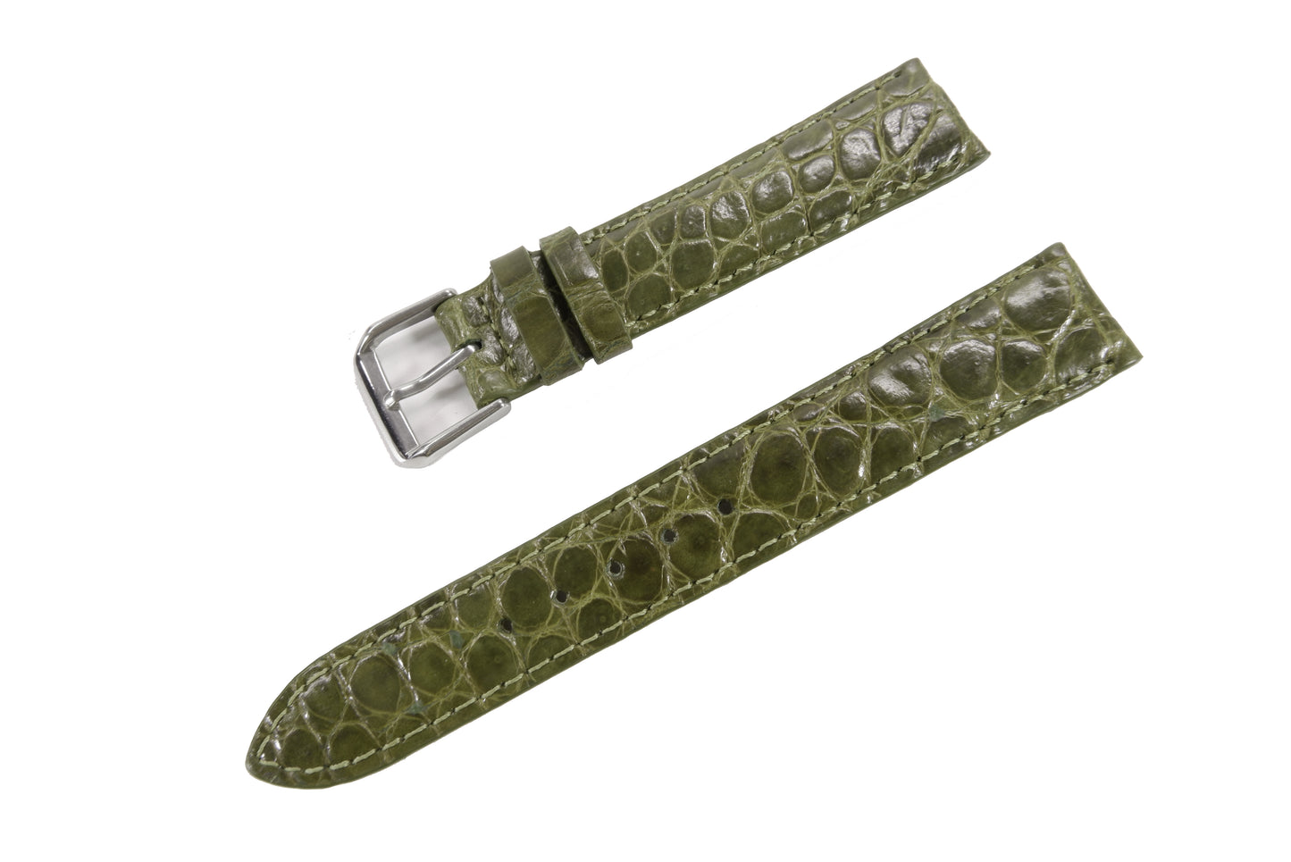 Genuine Crocodile Skin Leather Watch Strap Green Band with Buckle