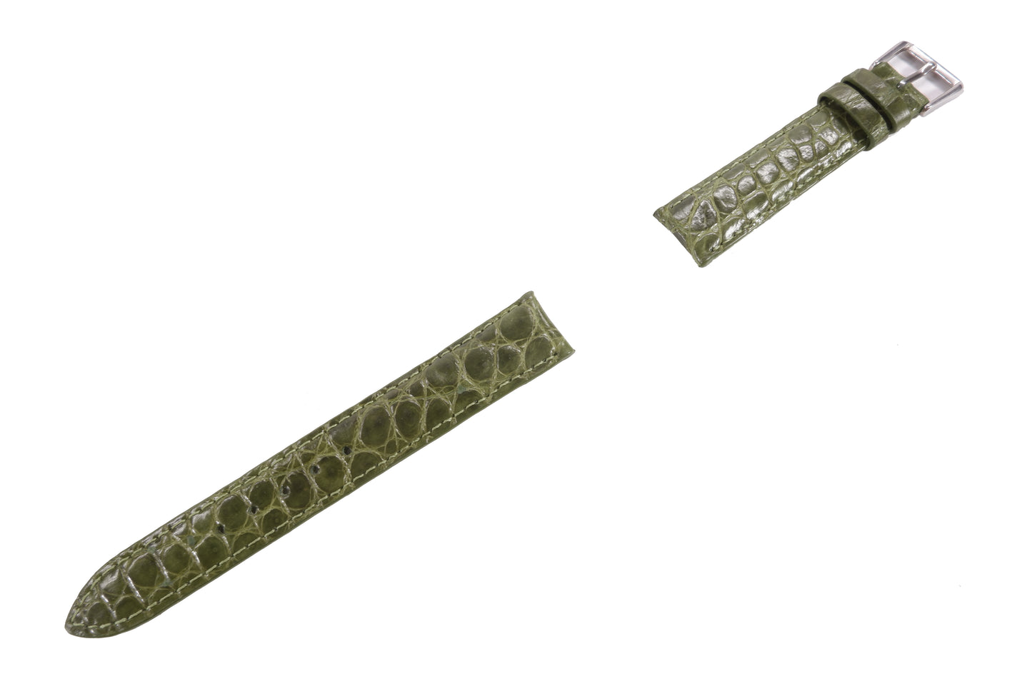 Genuine Crocodile Skin Leather Watch Strap Green Band with Buckle