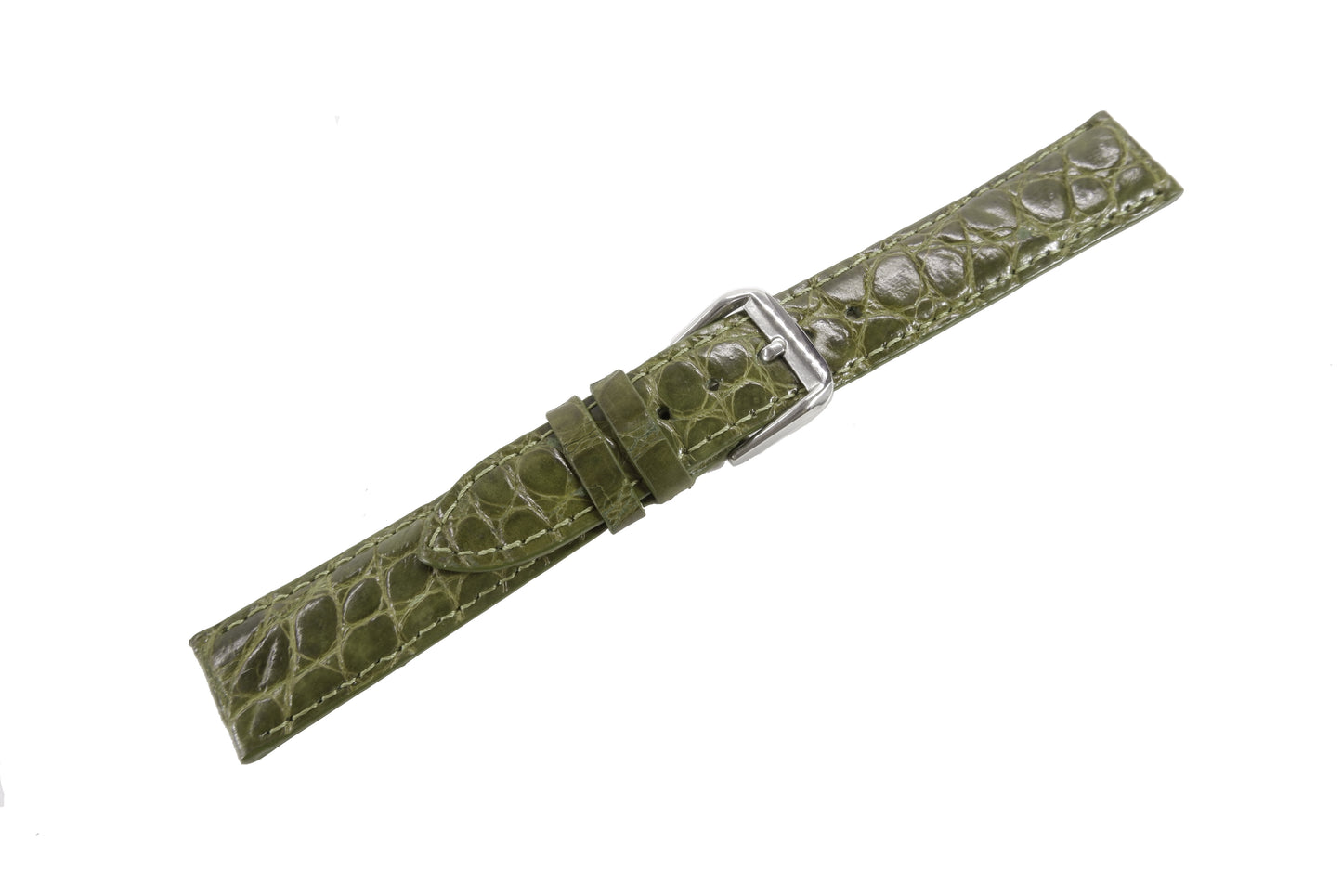 Genuine Crocodile Skin Leather Watch Strap Green Band with Buckle