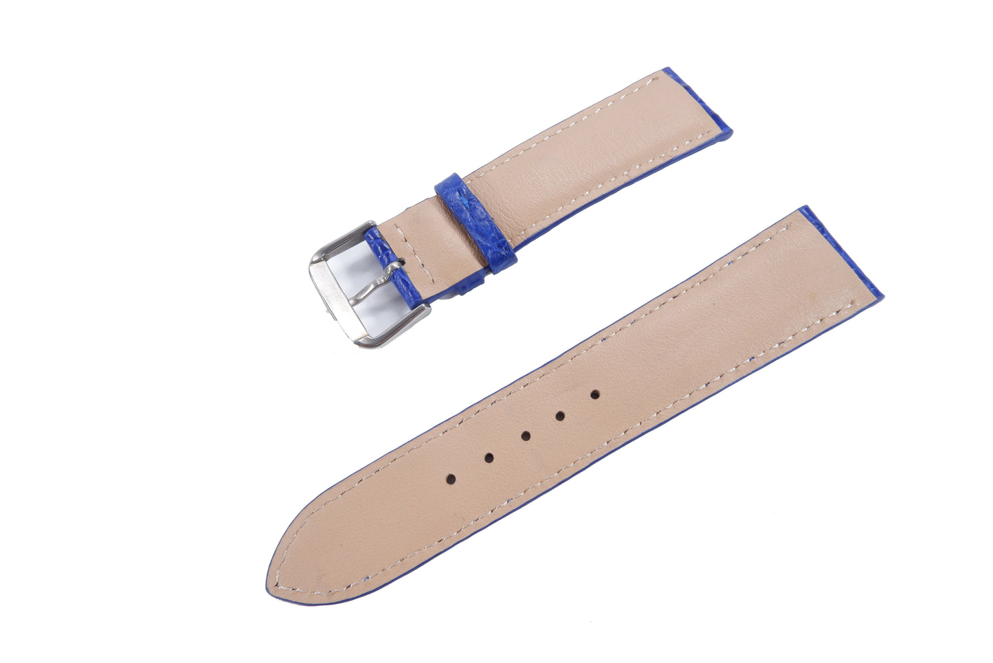 Genuine Crocodile Skin Leather Watch Strap Blue Band with Buckle