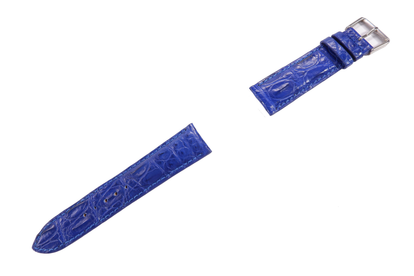 Genuine Crocodile Skin Leather Watch Strap Blue Band with Buckle