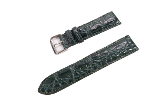 Genuine Crocodile Skin Leather Watch Strap Green Band with Buckle