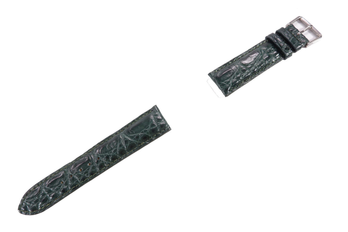 Genuine Crocodile Skin Leather Watch Strap Green Band with Buckle