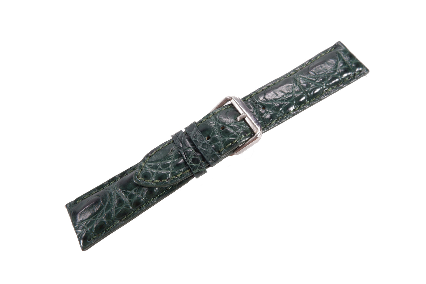Genuine Crocodile Skin Leather Watch Strap Green Band with Buckle