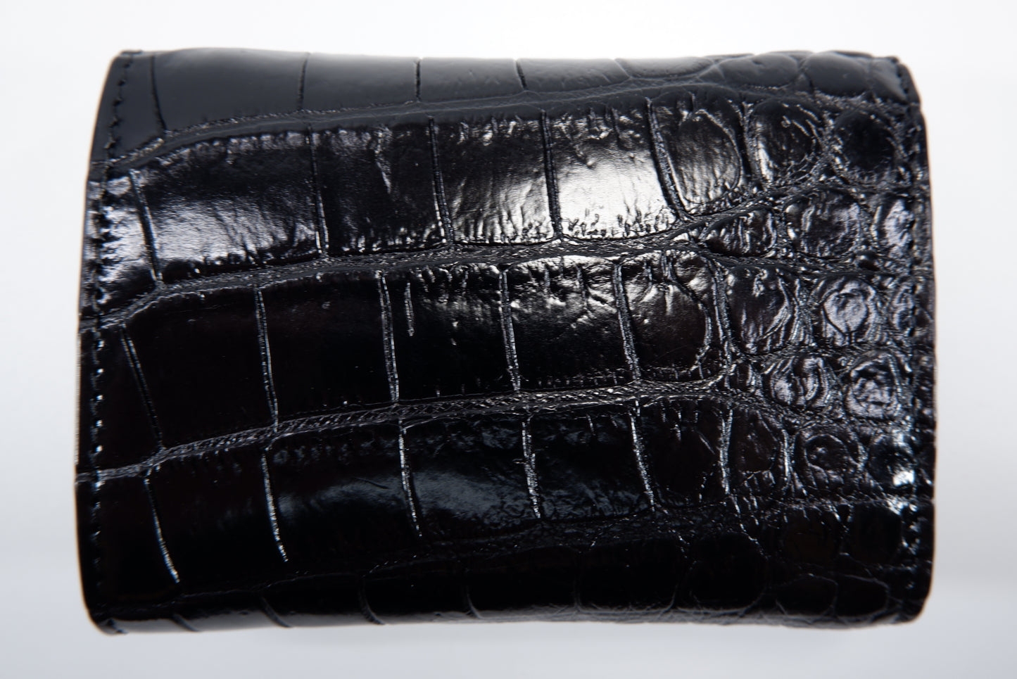 Genuine Crocodile Belly Skin Leather Mini Trifold Coins Wallet