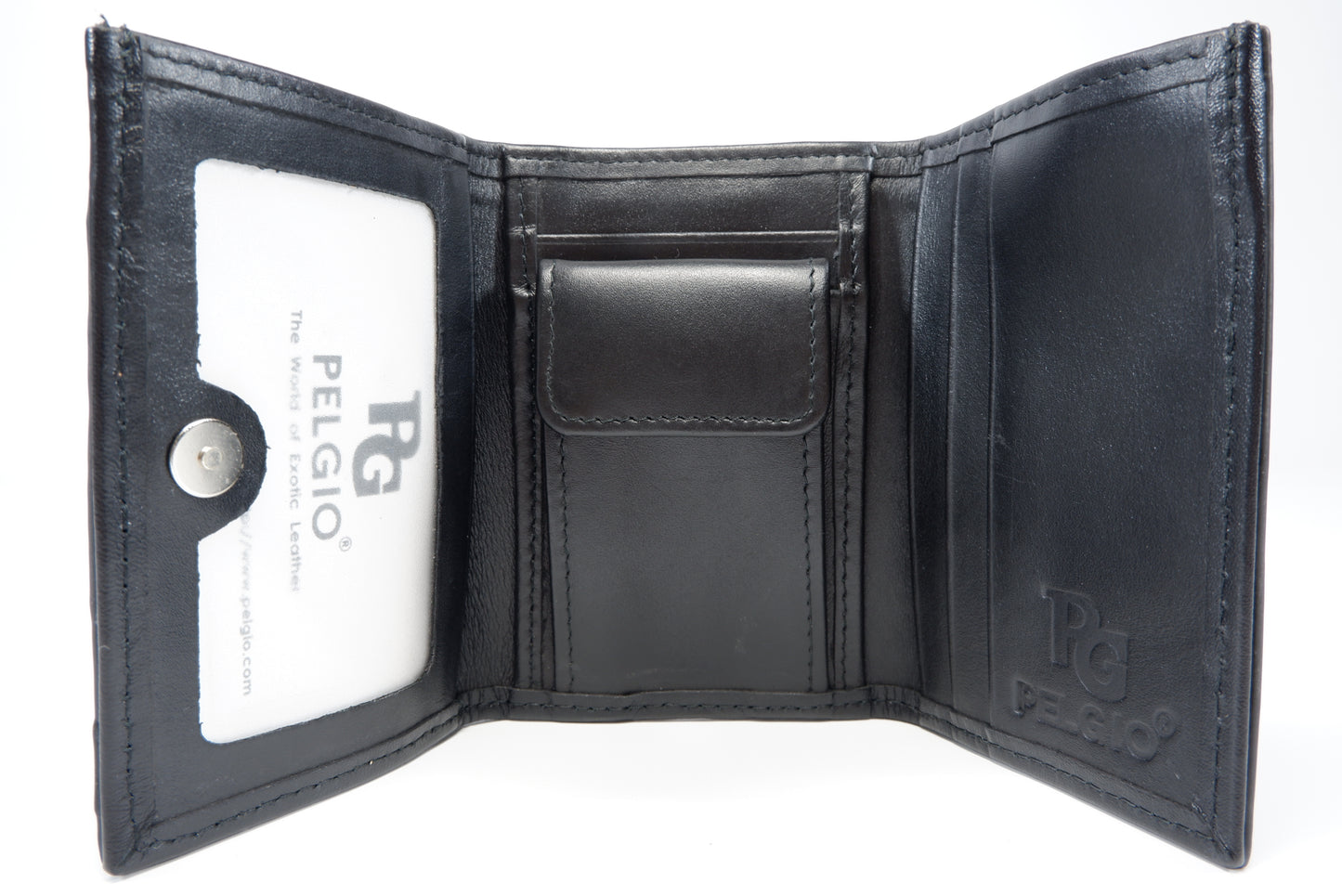 Genuine Crocodile Belly Skin Leather Mini Trifold Coins Wallet