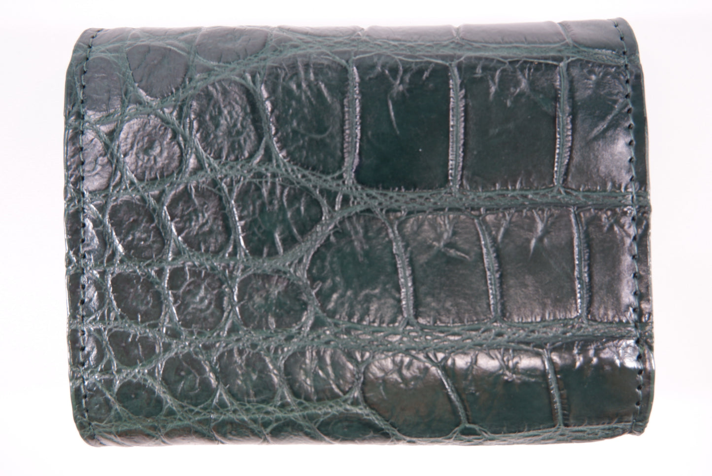 Genuine Crocodile Belly Skin Leather Mini Trifold Coins Wallet