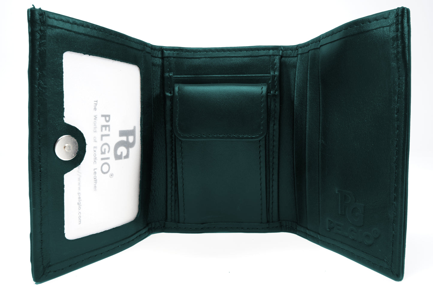 Genuine Crocodile Belly Skin Leather Mini Trifold Coins Wallet