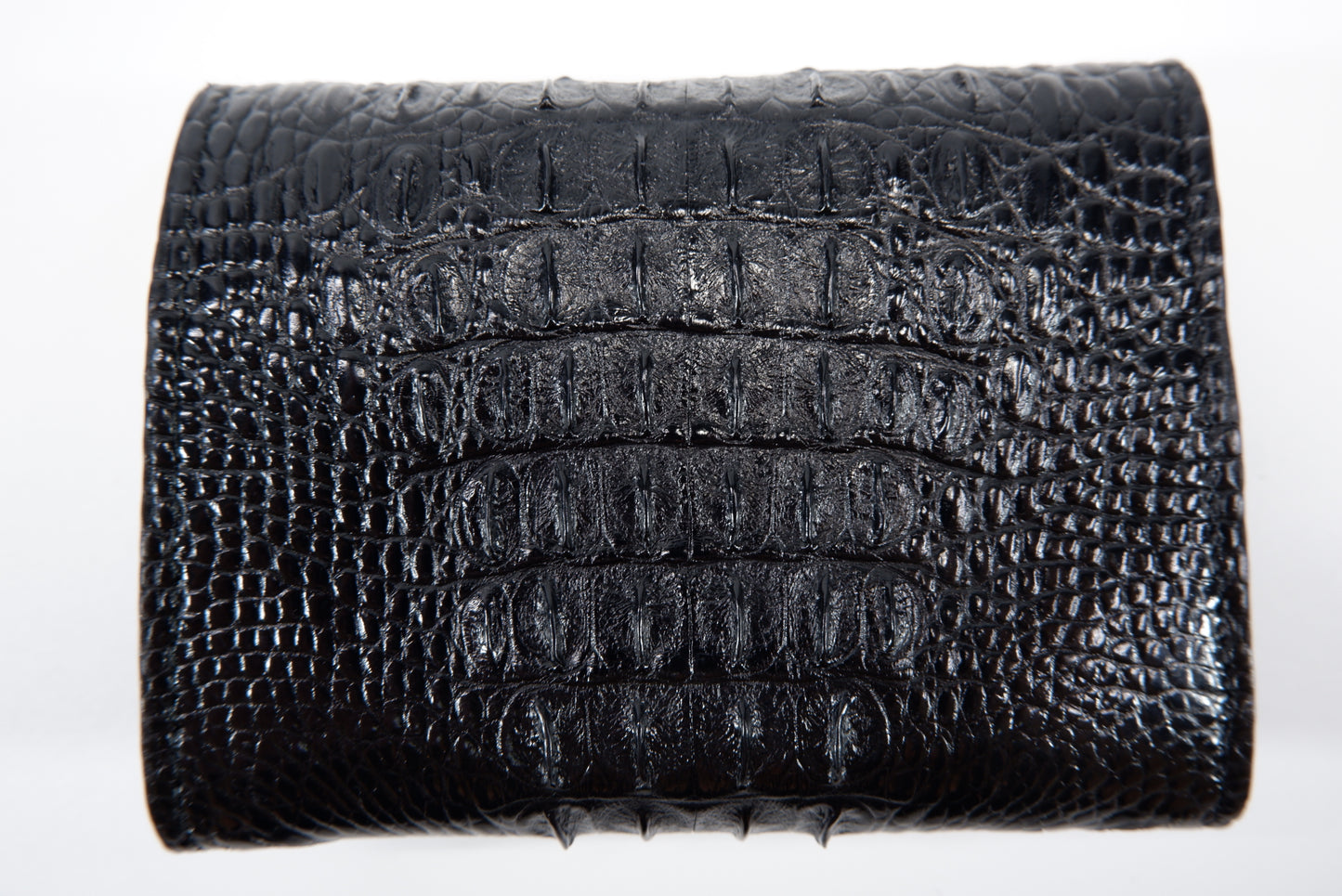 Genuine Crocodile Backbone Skin Leather Mini Trifold Coins Wallet