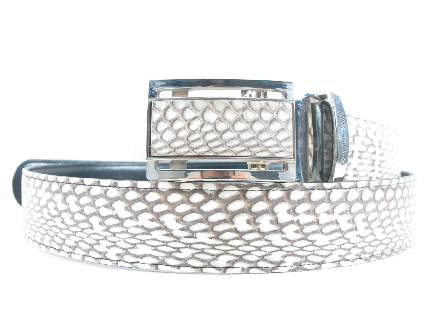Genuine Cobra Snake Skin Leather Auto Locking Men's Belt