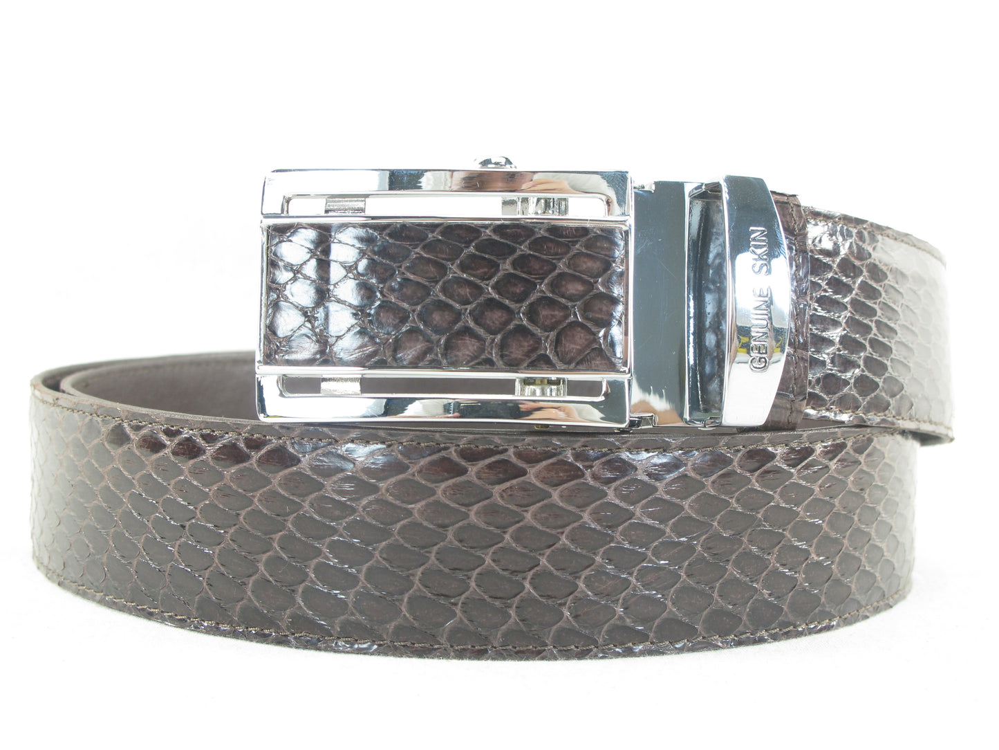 Genuine Cobra Snake Skin Leather Auto Locking Men's Belt